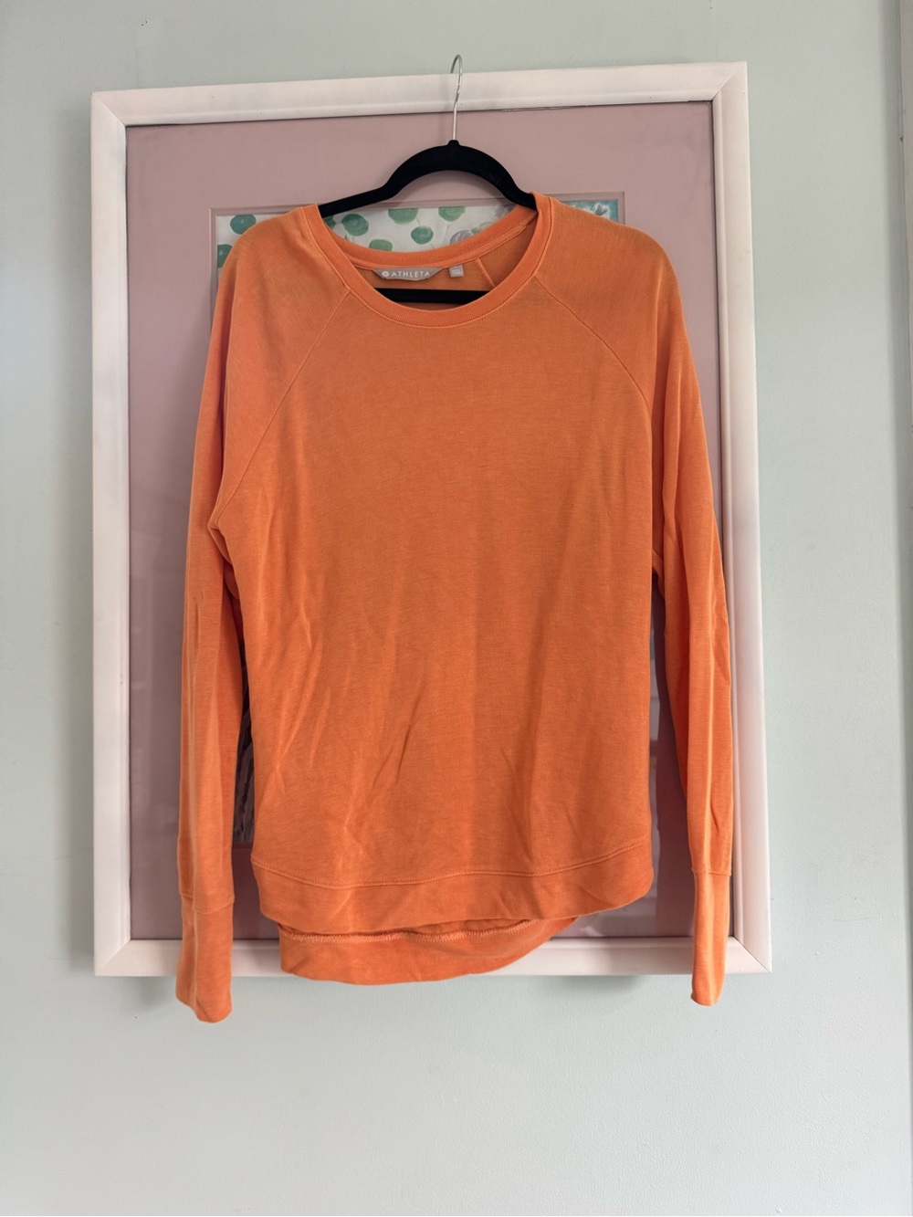 Athleta Bright Orange Long-Sleeve Crewneck Pullover